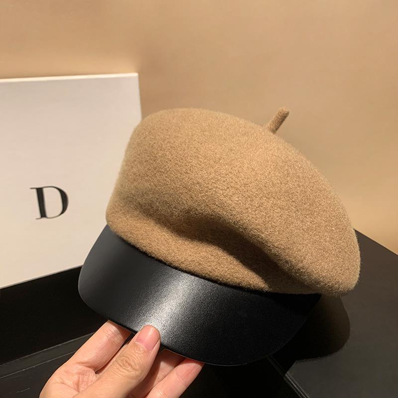 Béret en laine patchwork – Style coréen automne/hiver