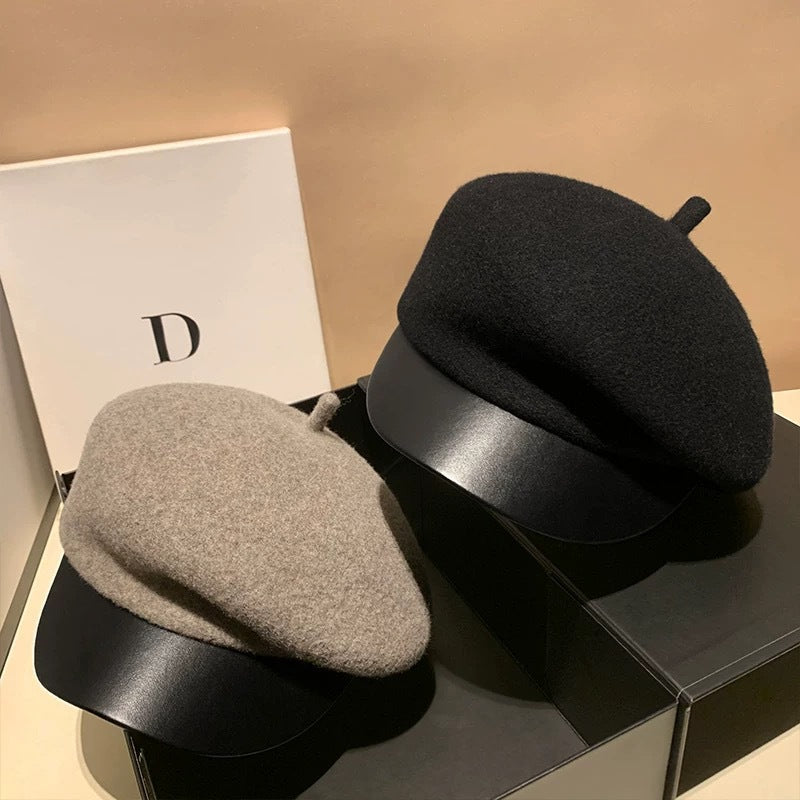 Béret en laine patchwork – Style coréen automne/hiver